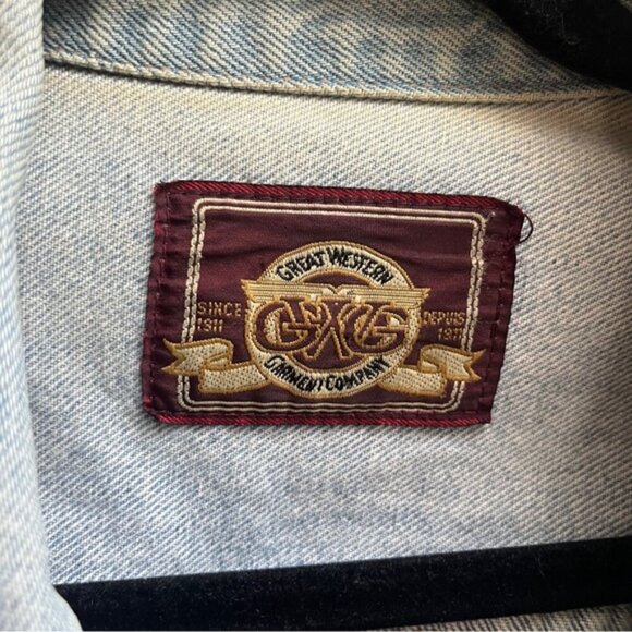 Vintage Great Western Garment Company oversize denim jean jacket Sz M - Picture 7 of 13